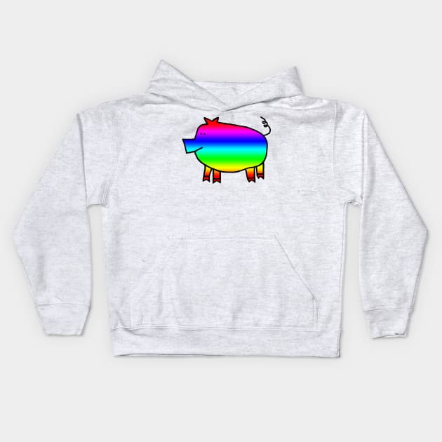 Bright Rainbow Pig for Kids Kids Hoodie by ellenhenryart